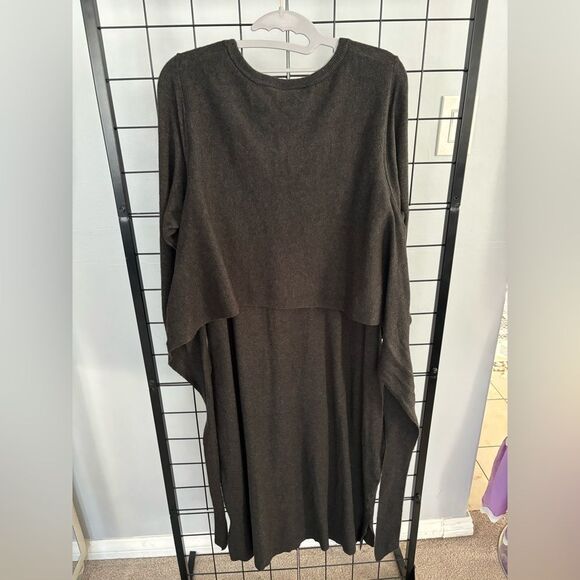 Lane Bryant Long Sleeve Wrap Sweater Gray Midi Dress NWT - Picture 9 of 12